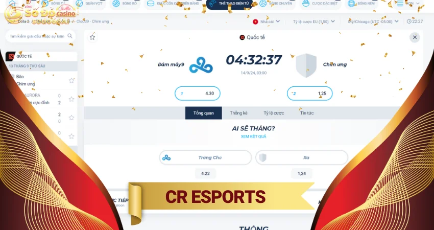 CR Esports SODO66 - Tận hưởng các kèo cược cực chiến hàng đầu