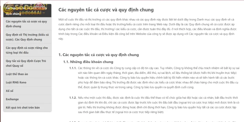 Luật cá độ bóng đá quy định tại nhà cái SODO66