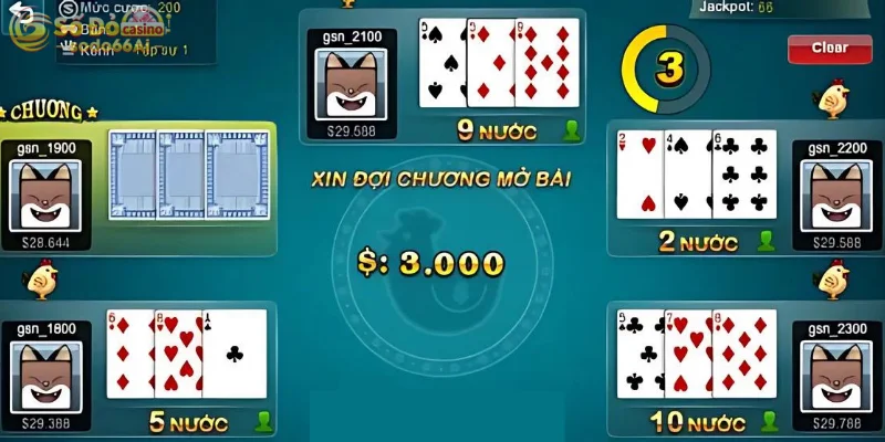 Quá trình chia bài trong bài cào không diễn ra theo một vòng nào cụ thể