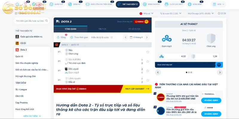Thử sức với cá cược Dota2 hấp dẫn
